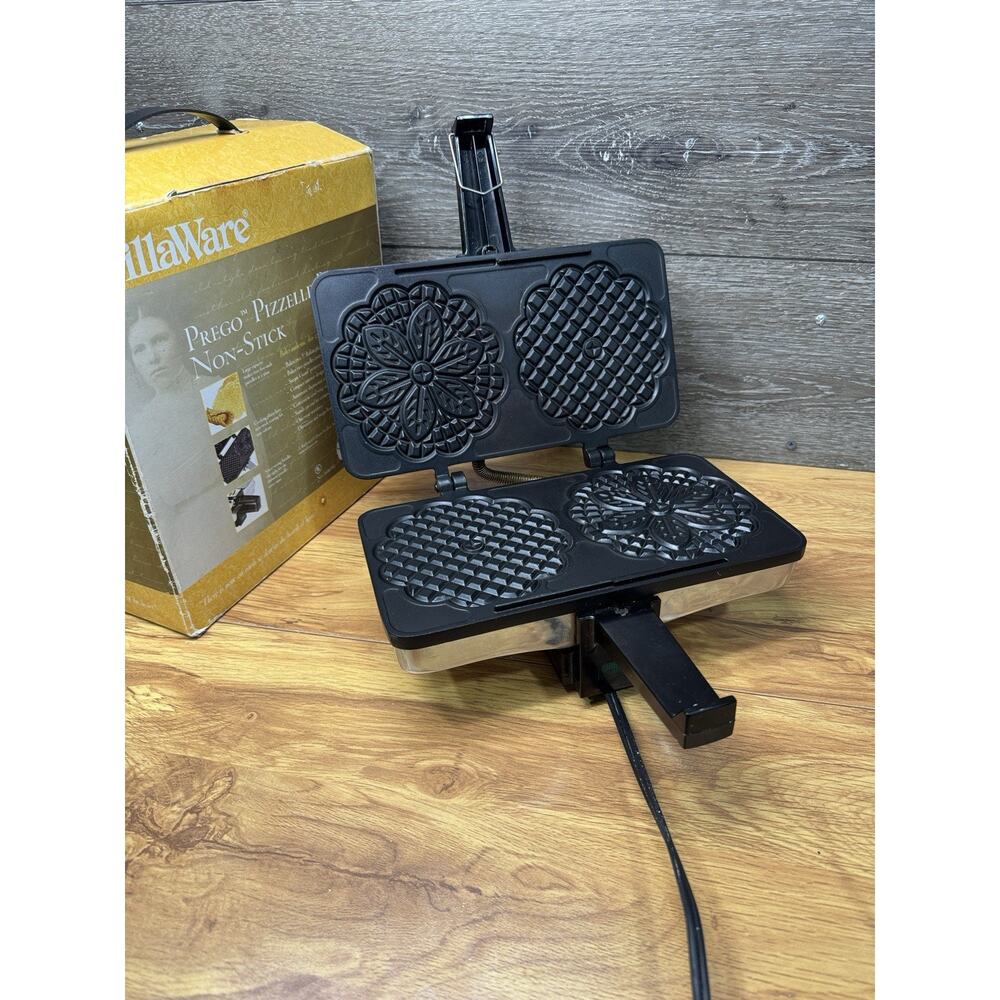 VillaWare Prego Pizzelle Baker 3600-NS Cookie Maker Non-stick Used Condition
